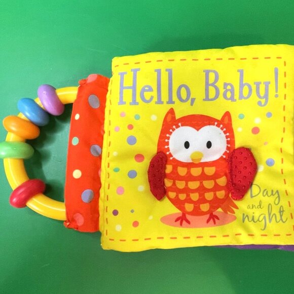 Fisher Price Plush Rattle Toy & Hello Baby Soft Fabric Book Lot Sensory Set - Picture 5 of 14